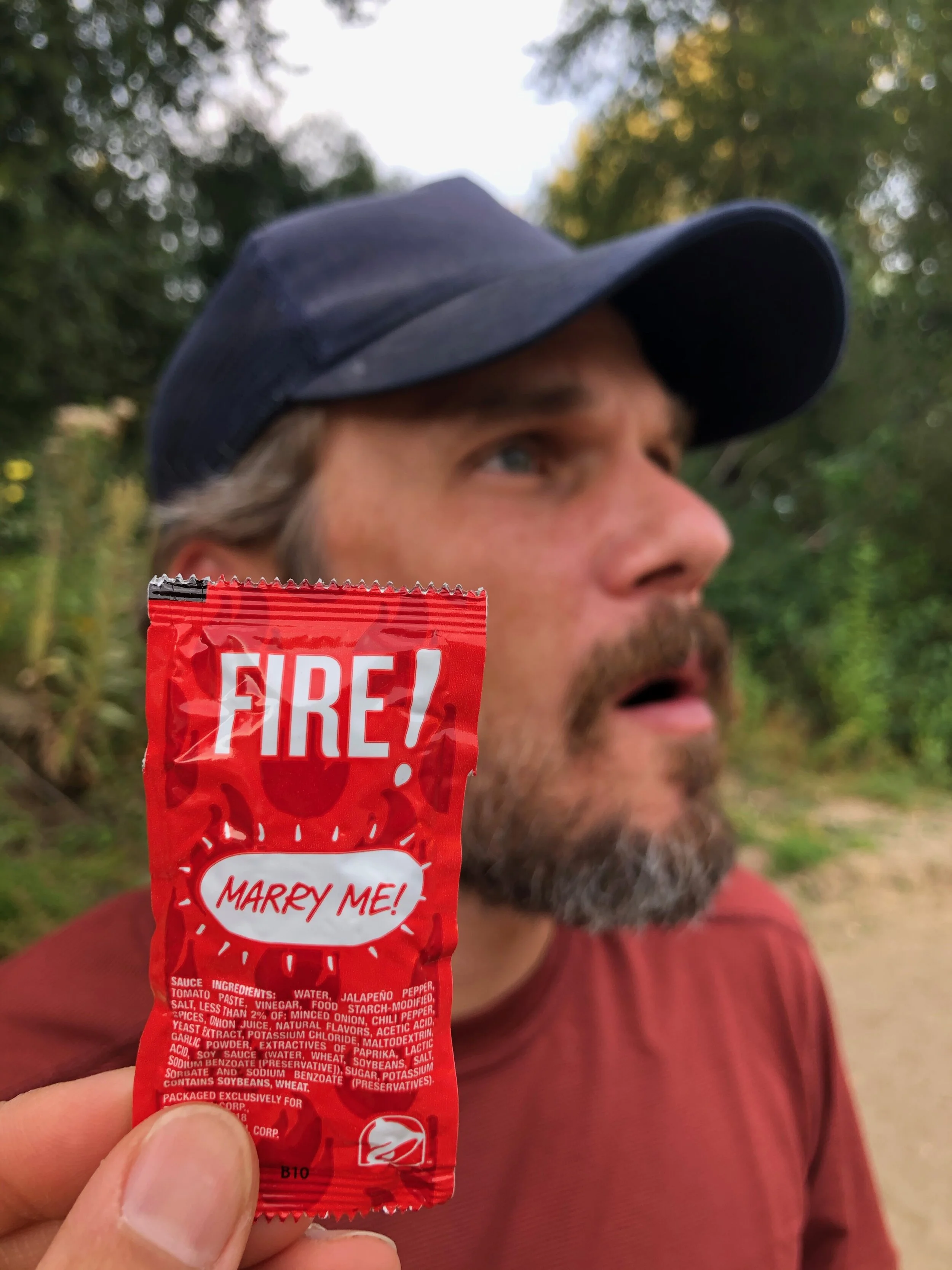 Jon and a fiery packet of sauce that wants to marry him.