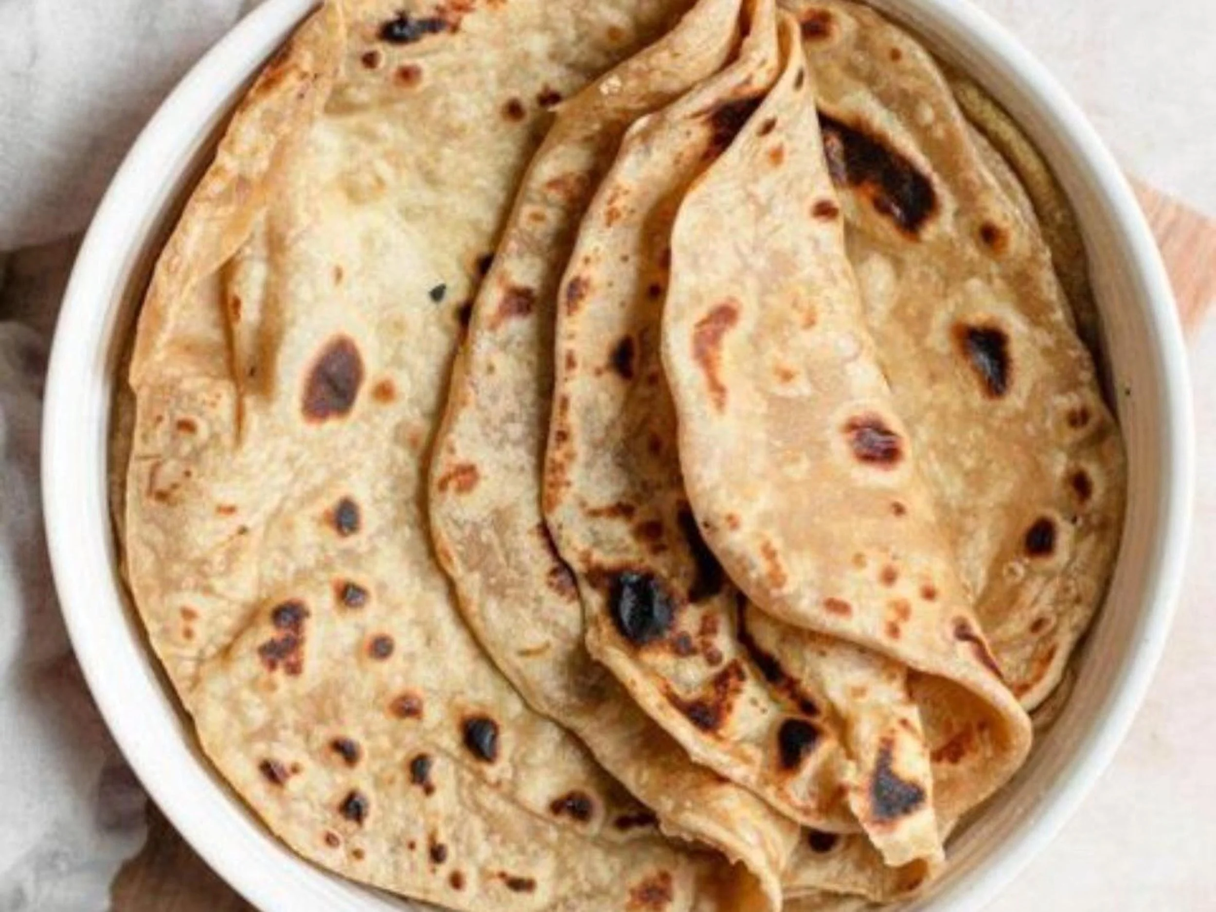 Soft whole wheat chapatis made to the perfection. The healthiest option. 