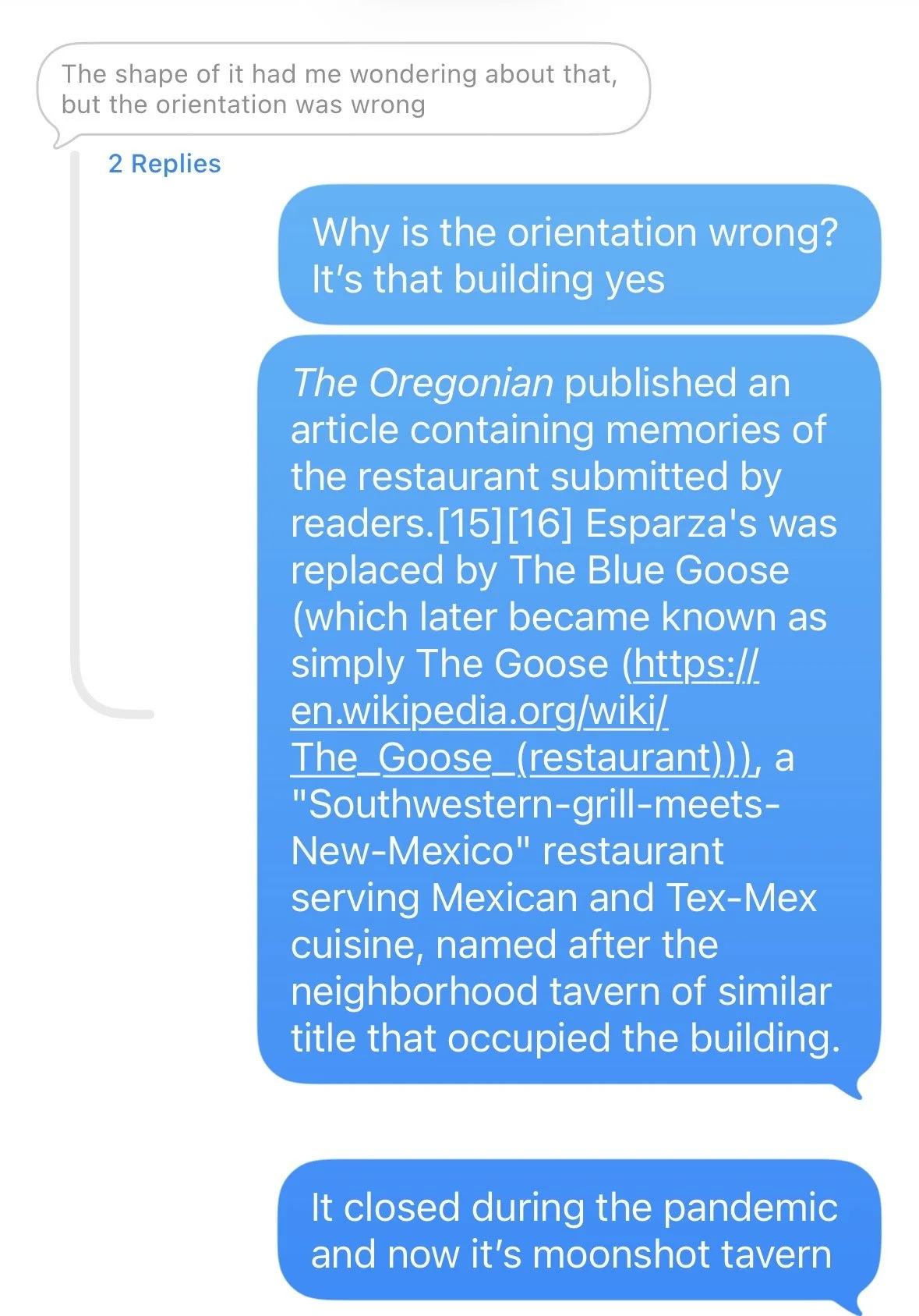 Text messages during research