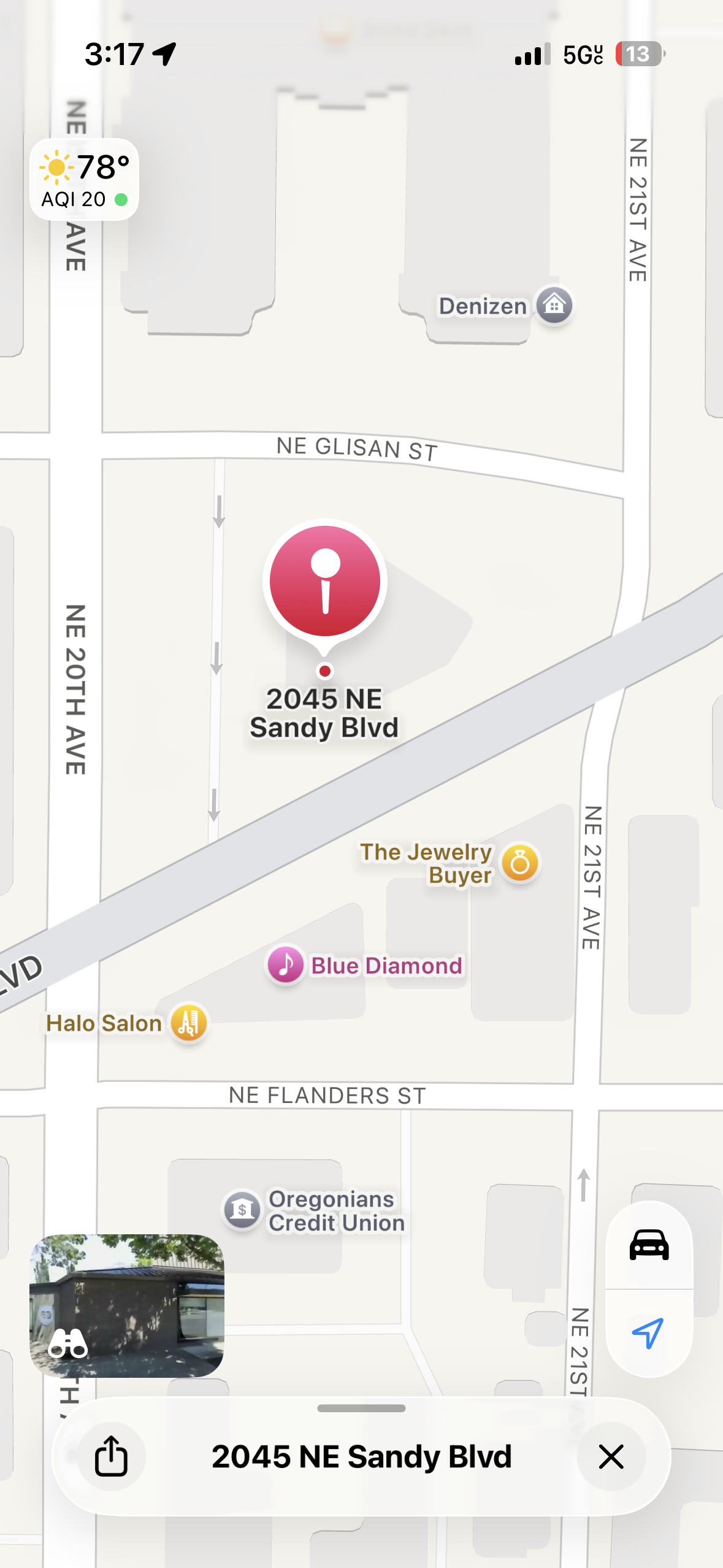 Sandy between 20th and 21st