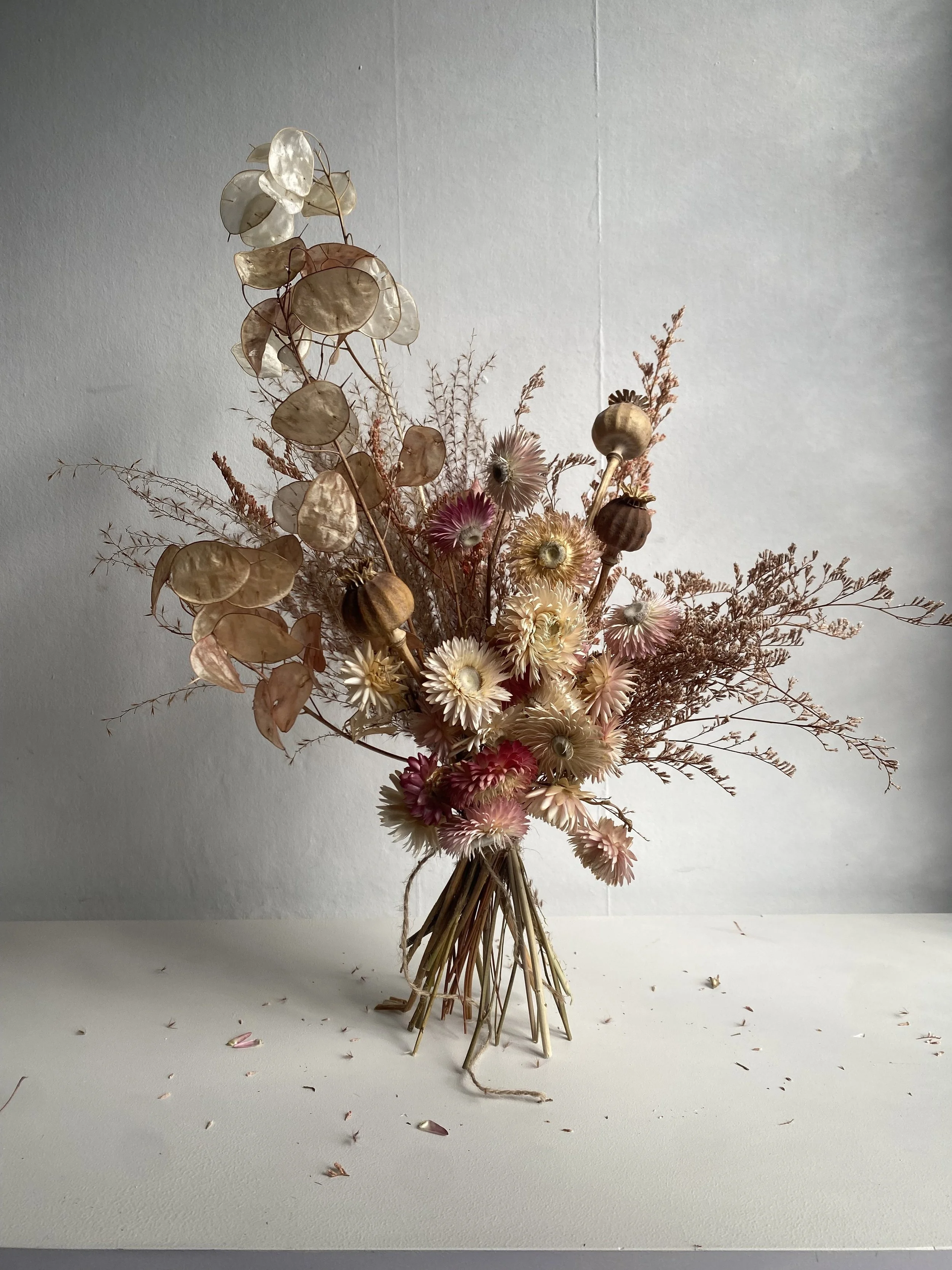 Peach + poppy bouquet