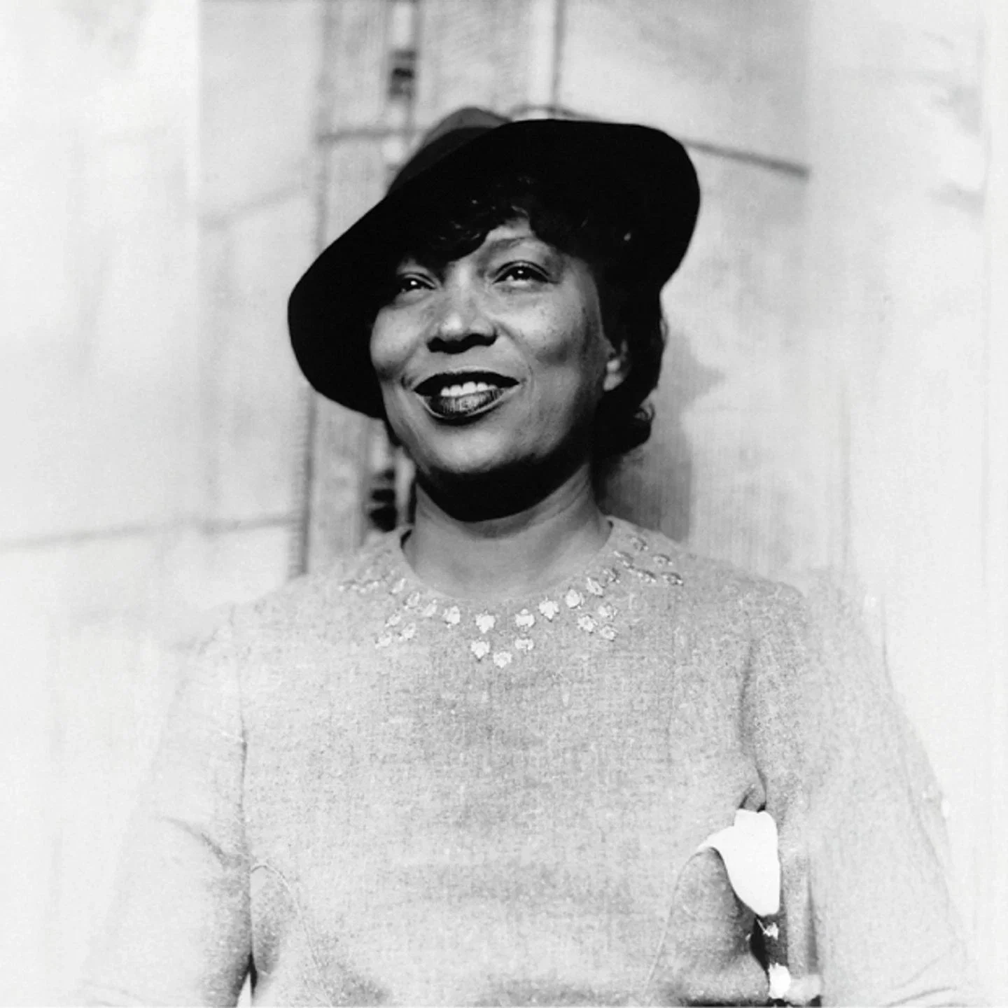 Black and white portrait of Zora Neale Hurston