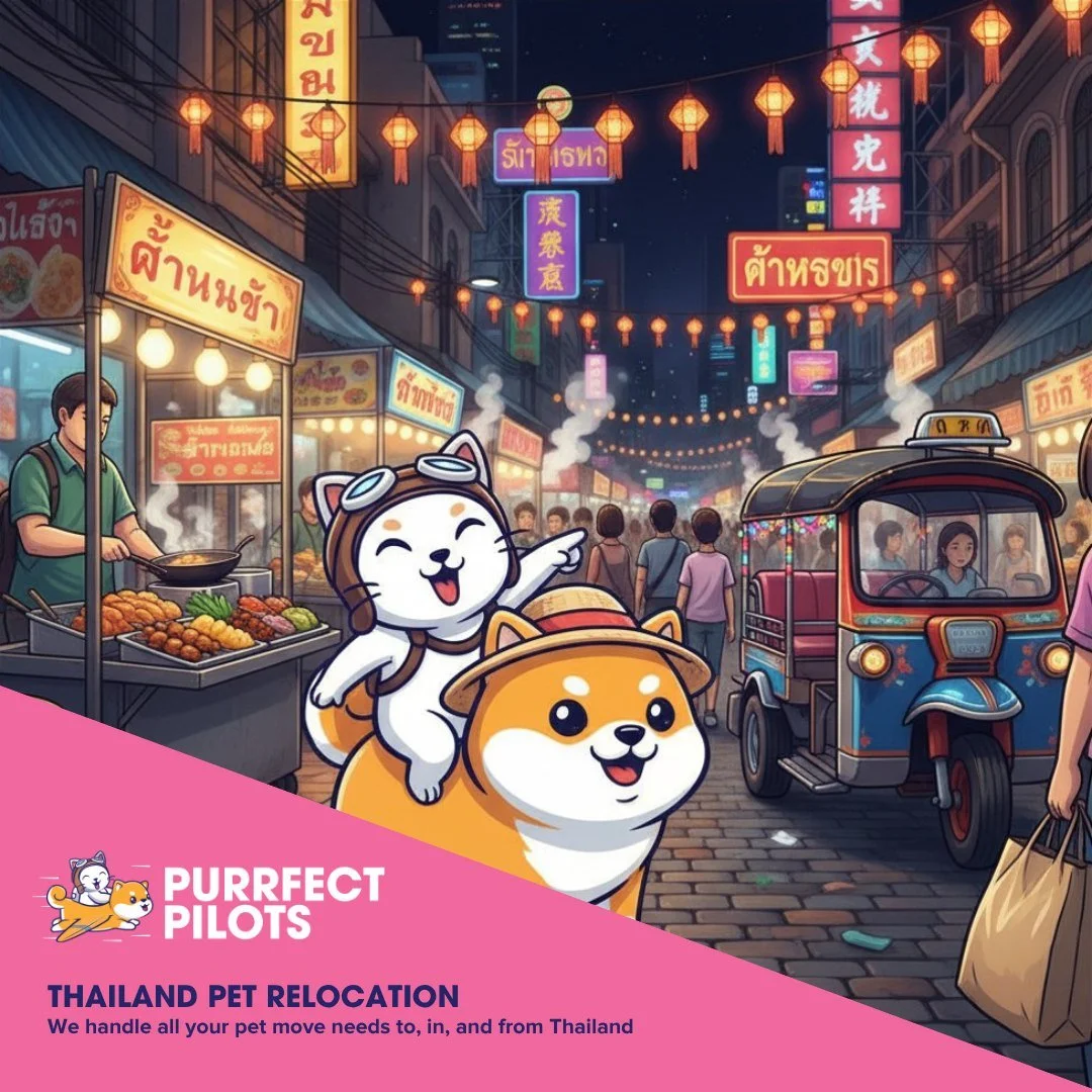 Moving to, or from, Thailand any time soon? 🐶🐱💛

We provide everything you need, all in one place, with lots of care and comfort, consistently throughout the entire Land of Smiles 🇹🇭

Our Thailand relocation services include:

💗 Pet import and 