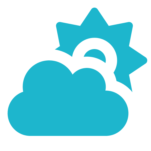 Weather icon showing a partly cloudy day with the sun partially behind clouds.
