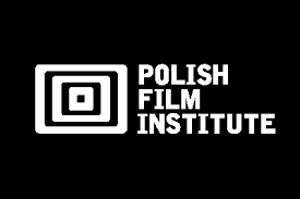 Logo of the Polish Film Institute with a black background and a white geometric design.
