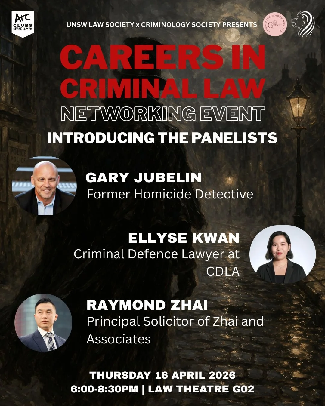 The UNSW Law Society, in collaboration with the UNSW Criminology Society, invites you to our Careers in Criminal Law Networking Night &mdash; an opportunity to hear directly from professionals working across the criminal justice system and gain insig