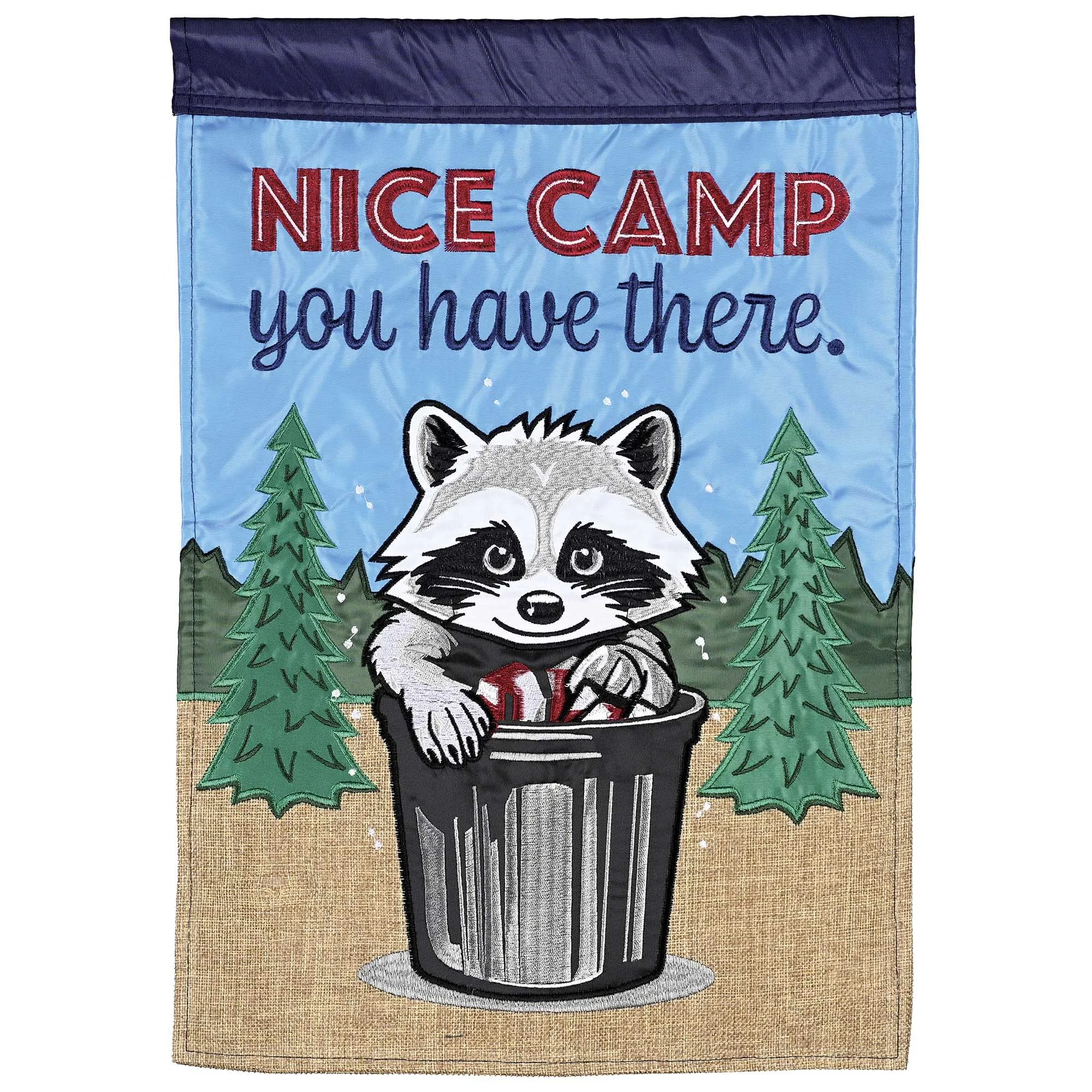 Nice Camp Racoon Flag 13x18