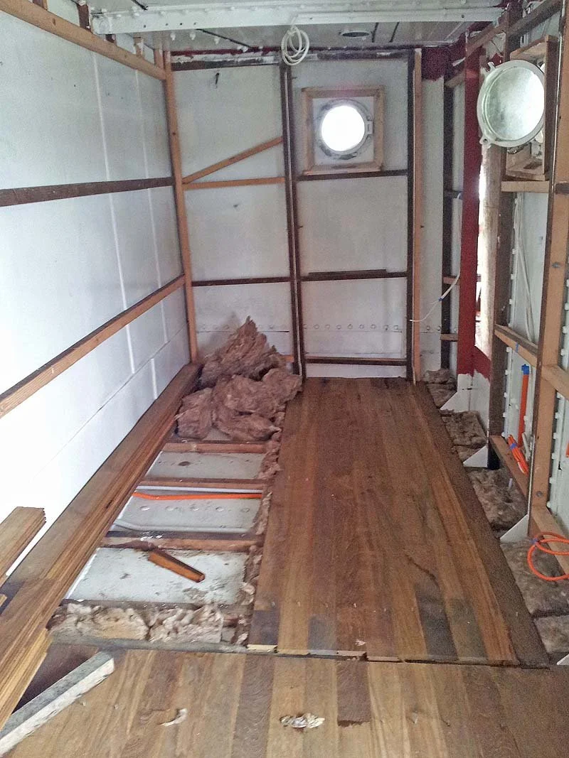 Chief Engineer cabin with new deck going in