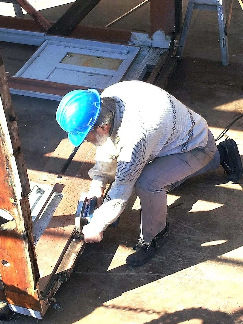 Cutting away damaged wheelhouse sills