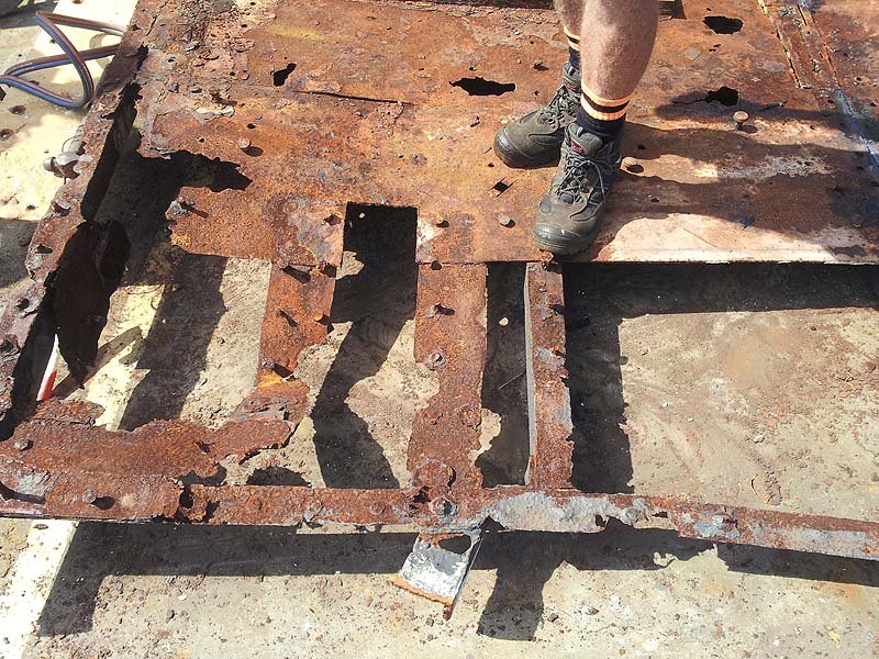 Rusted bridge deck
