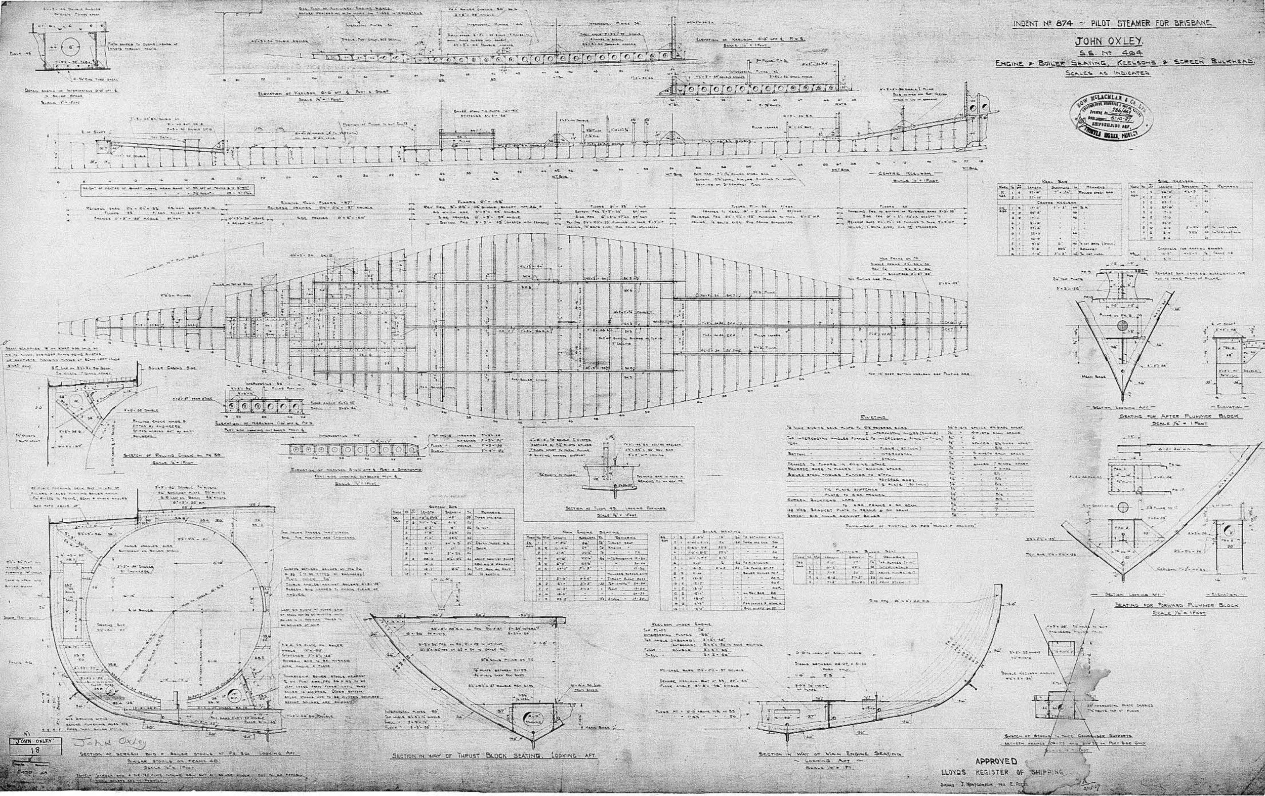 236/464 – Engine and boiler seating – Keelsons and screen bulkheads