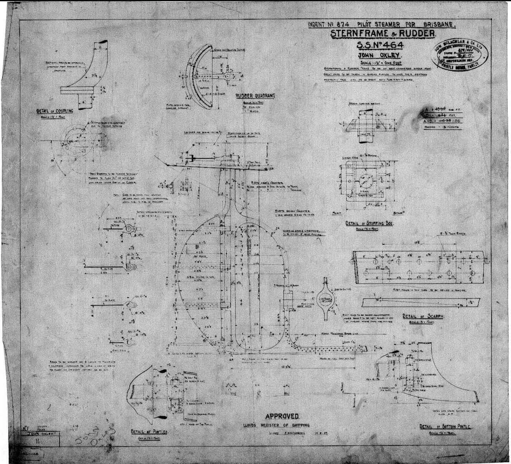 229/464 – Stern frame and rudder