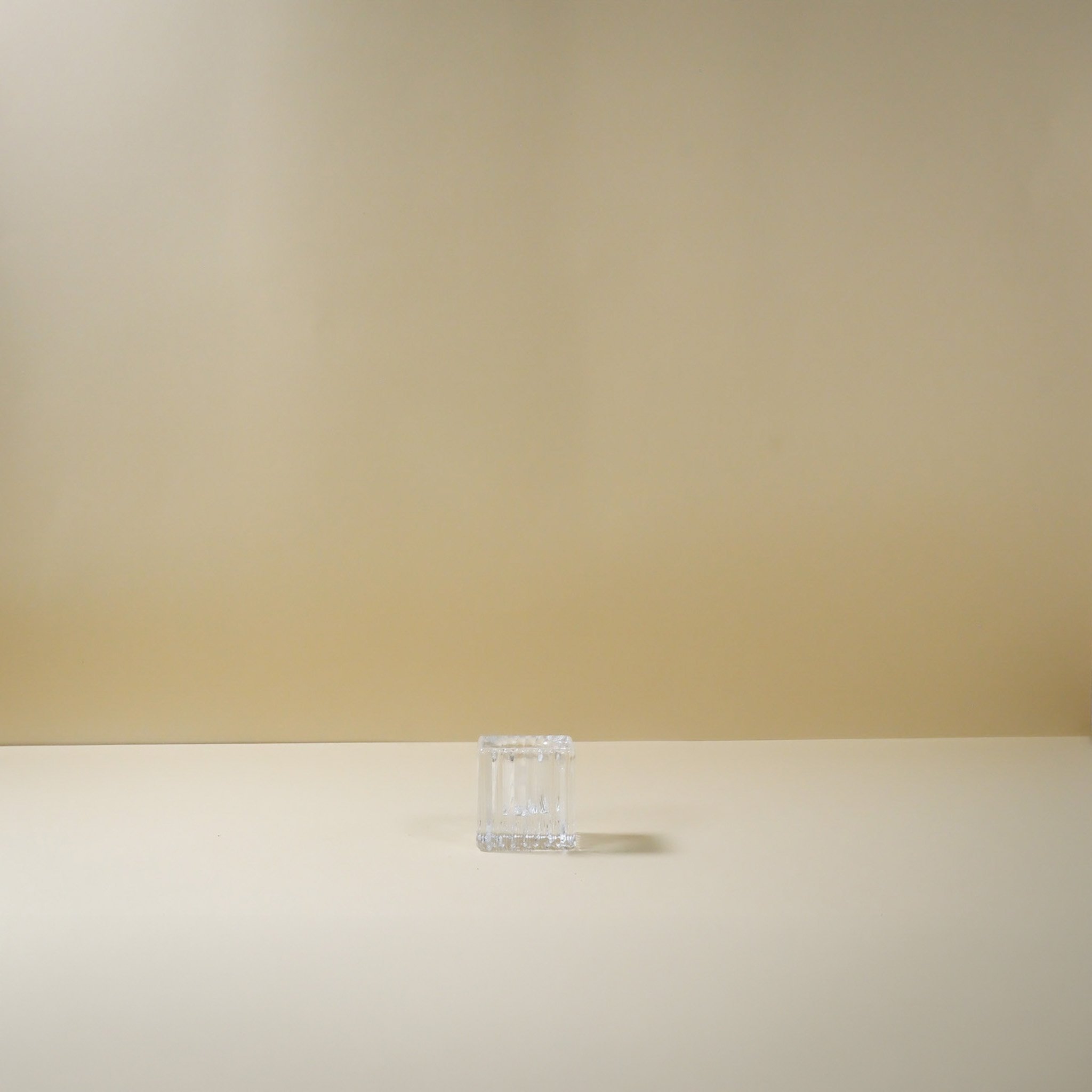 Ribbed Glass Candle Holder Small