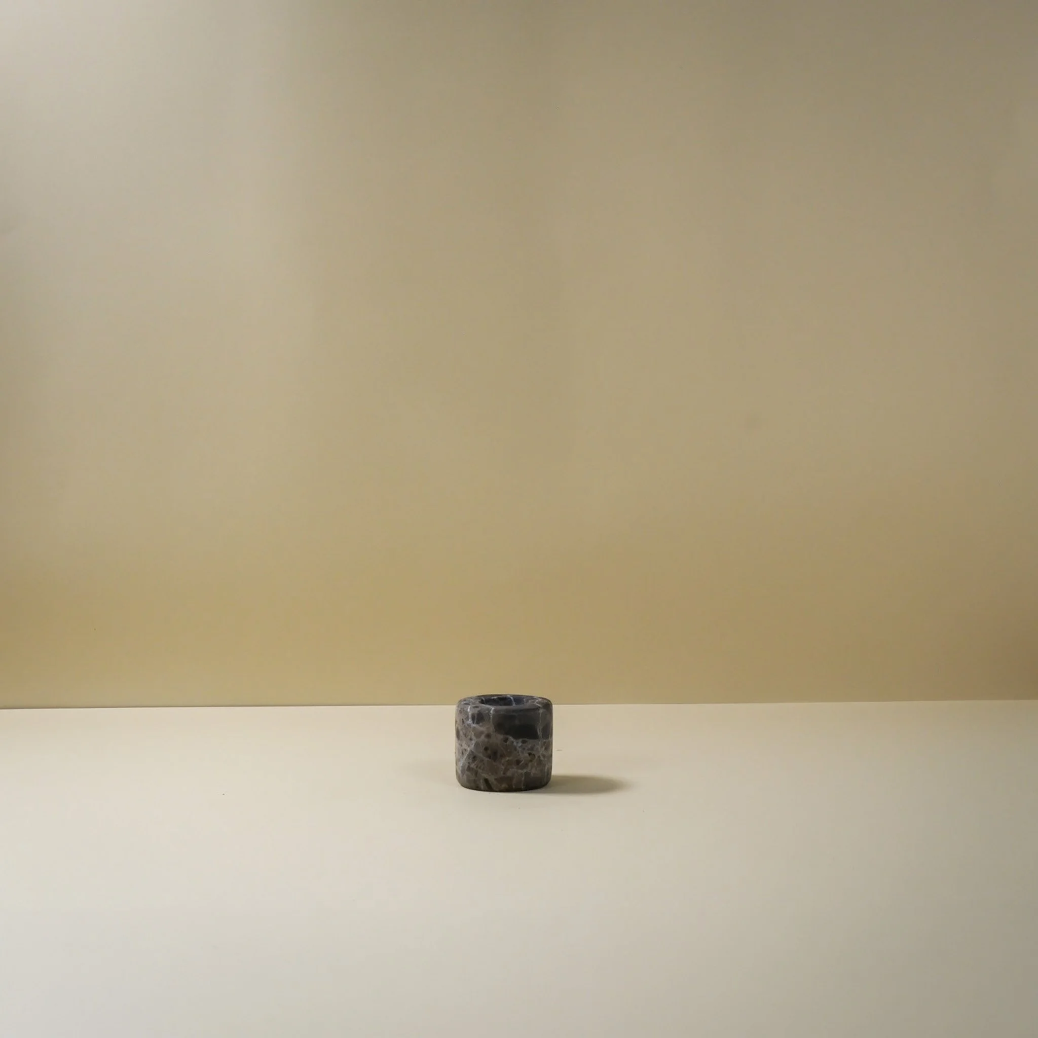 Dark Brown Marble Candle Holder Small