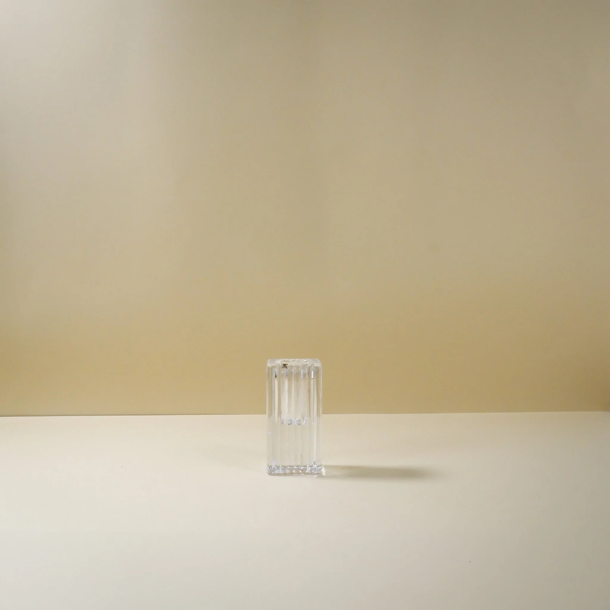 Ribbed Glass Candle Holder Tall