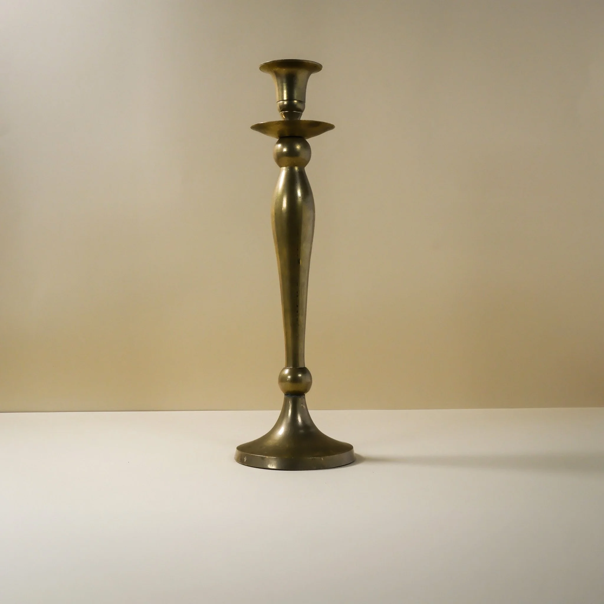 Vintage Brass Candle Holder Tall