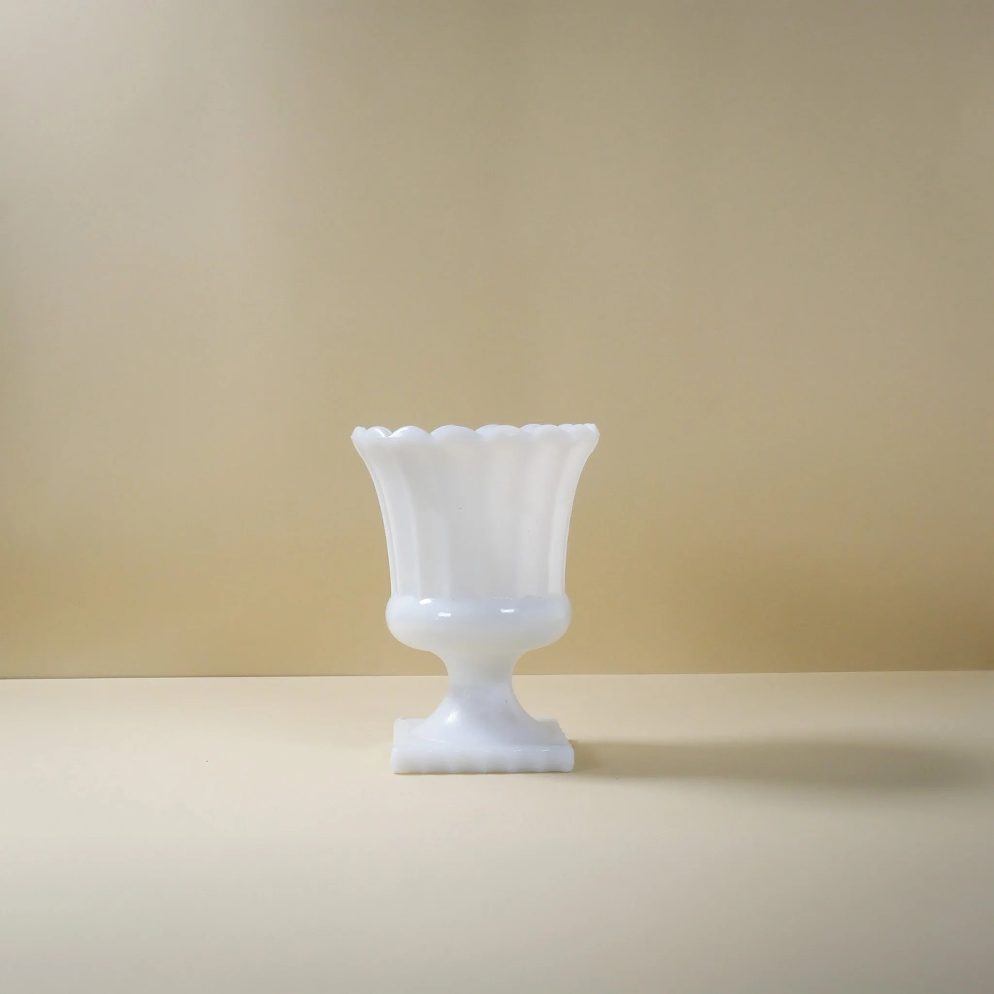 Milkglass Ribbed Urn