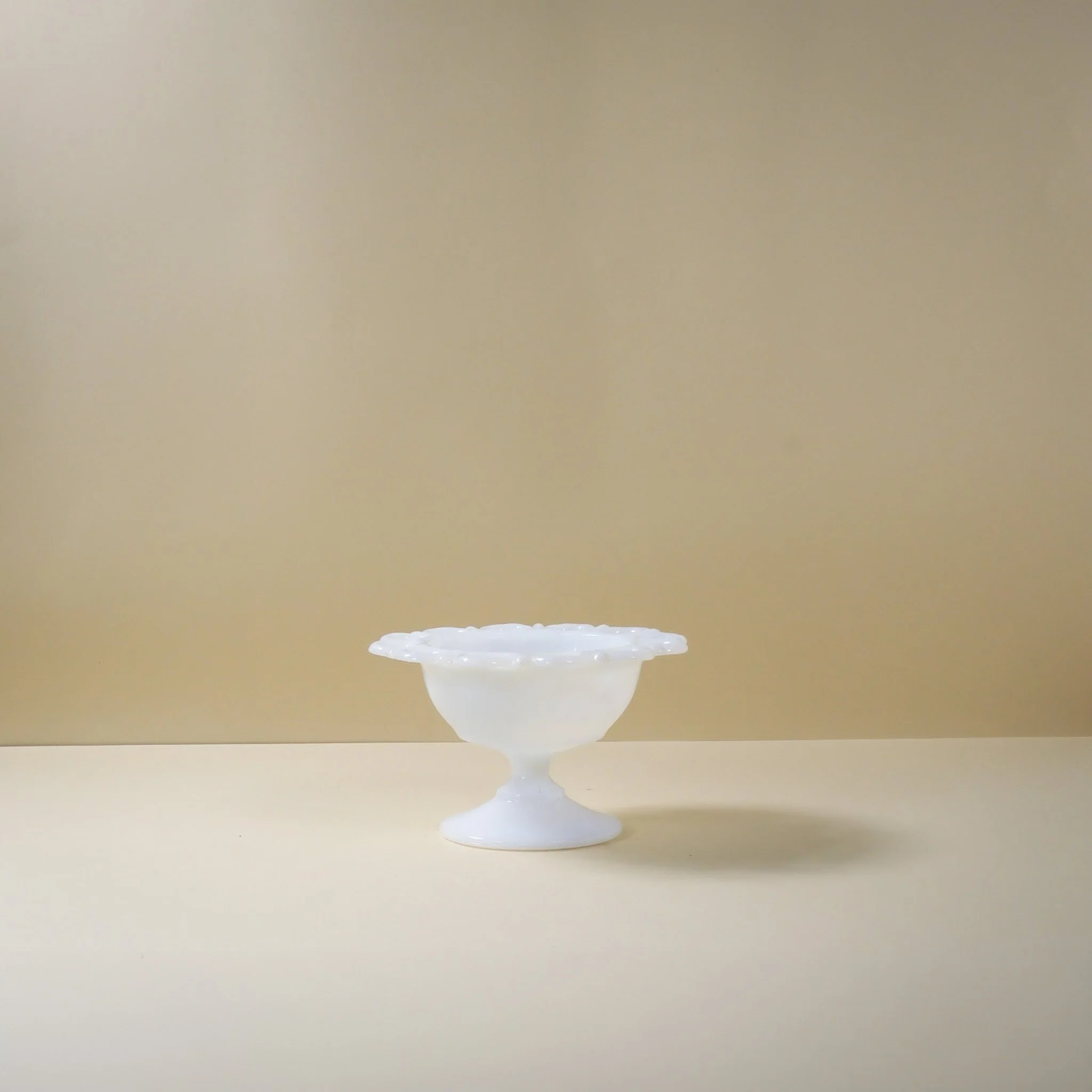 Milkglass Petal Footed Vase