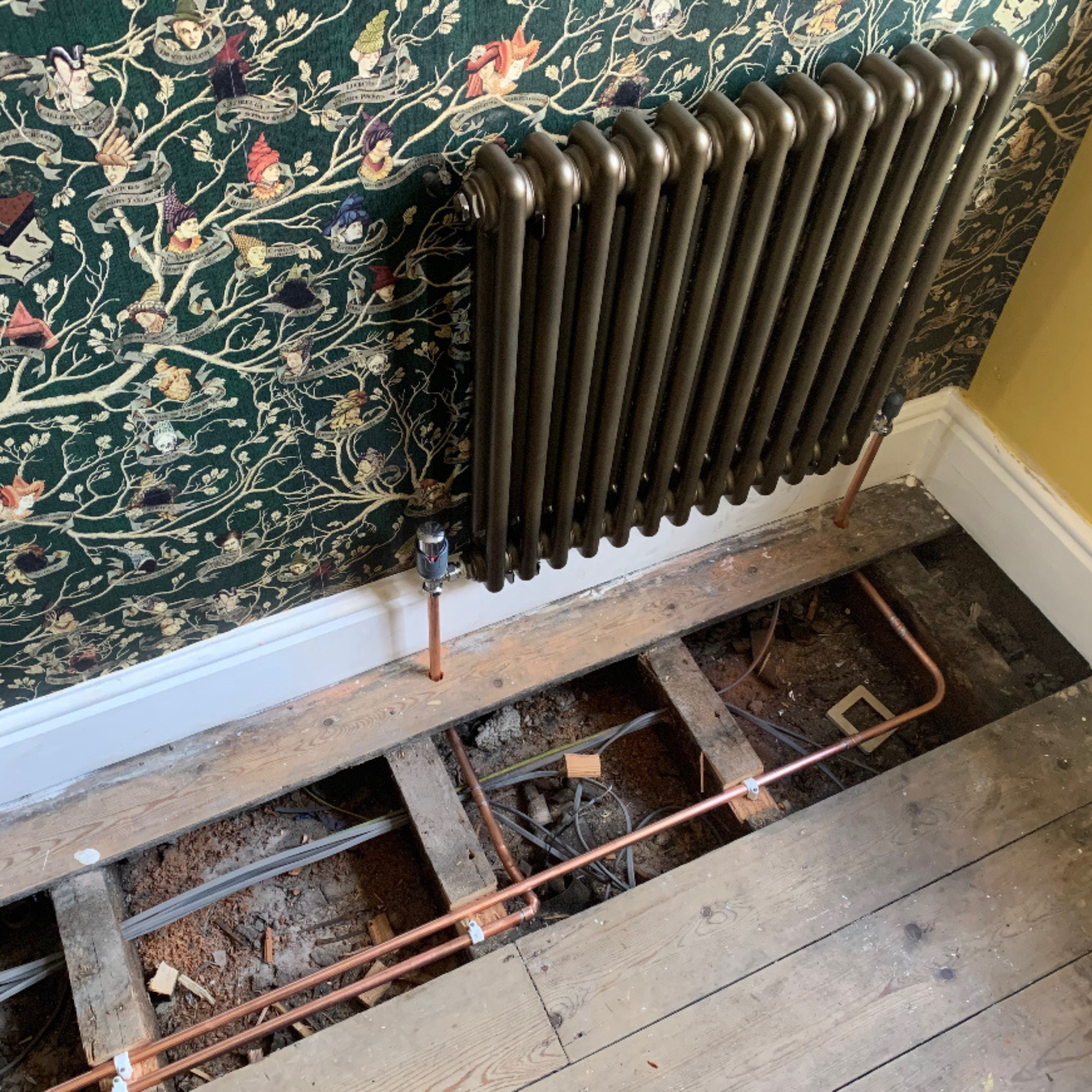 Radiator install in progress