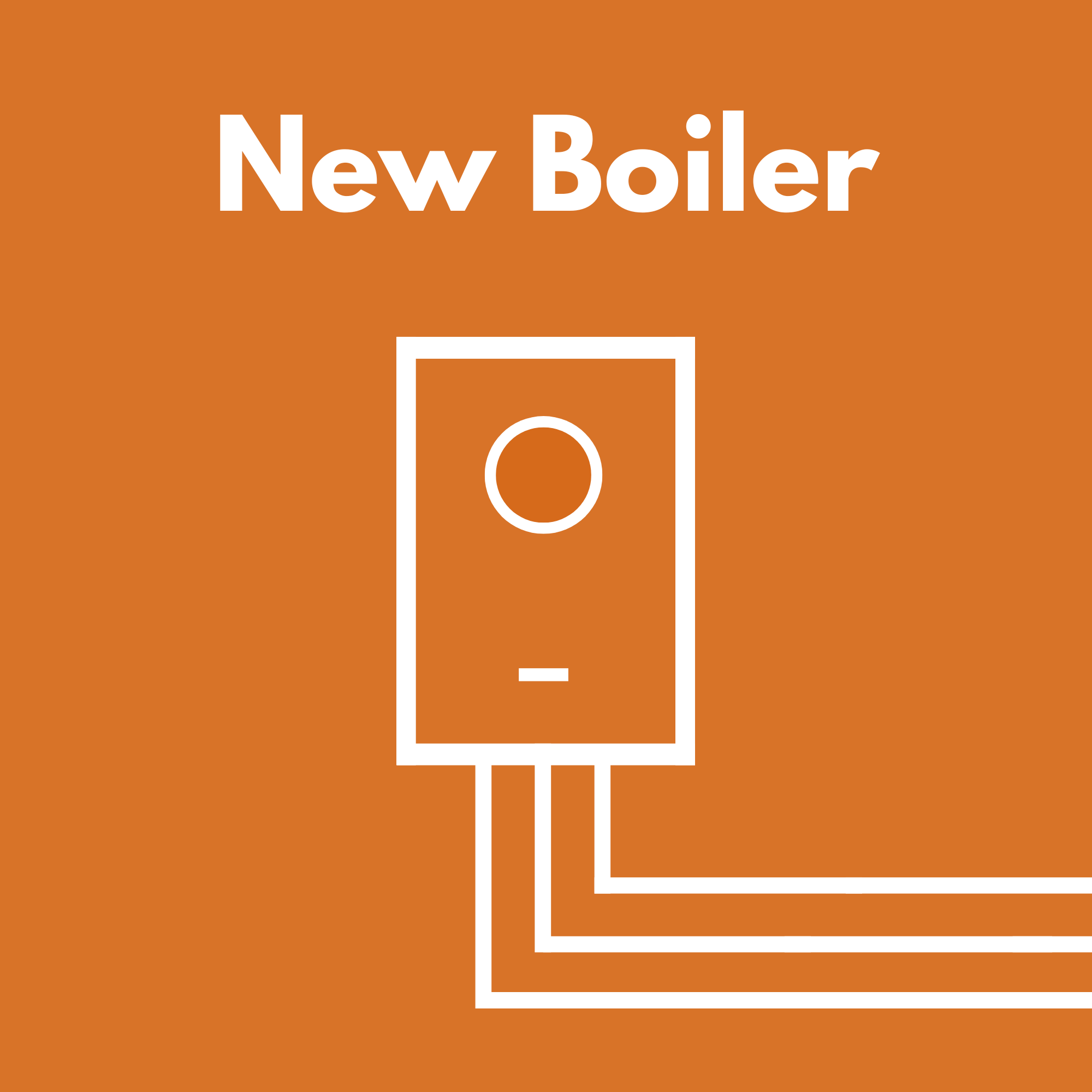 New boiler installation by NMJ, orange and white colours.