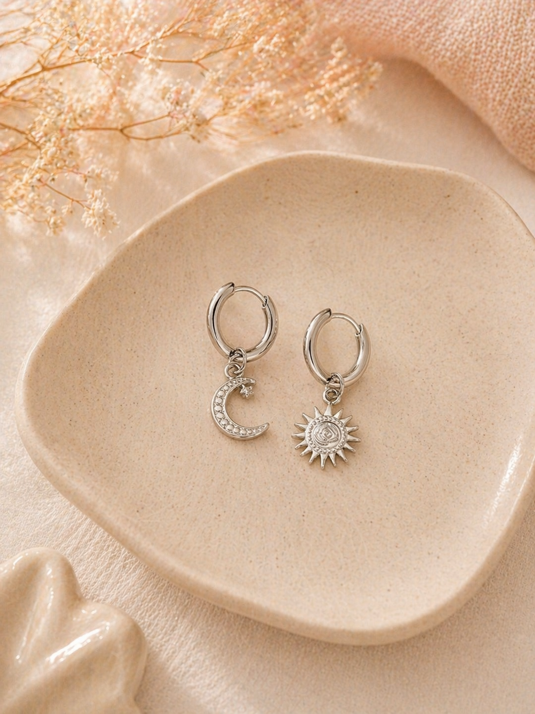 Argolinhas Sol & Lua – Prata