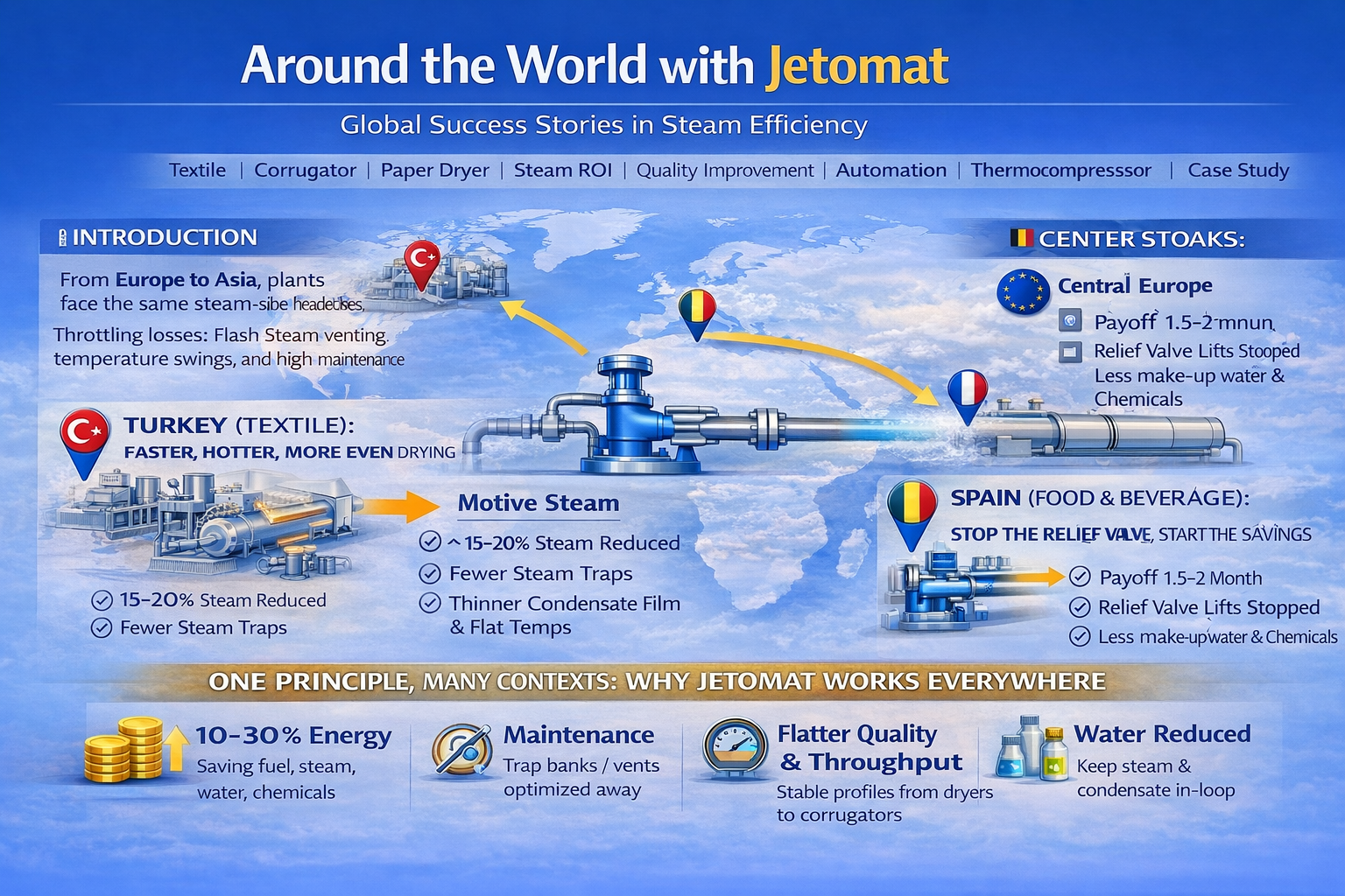 Around the World with Jetomat: Global Success Stories in Steam Efficiency