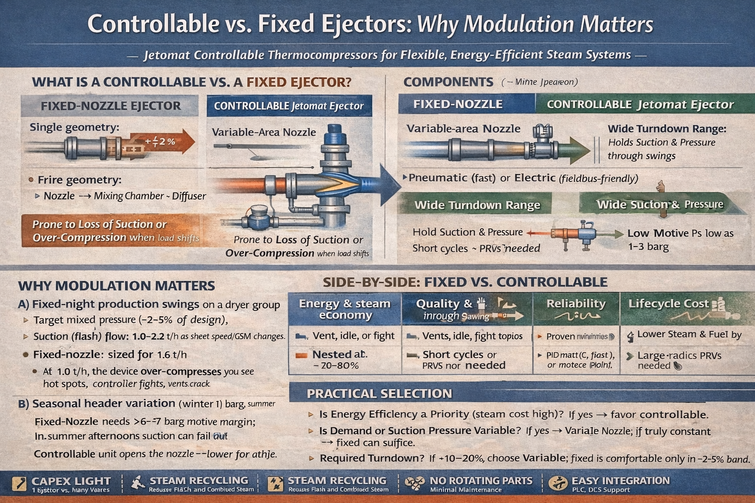 Controllable vs. Fixed Ejectors: Why Modulation Matters