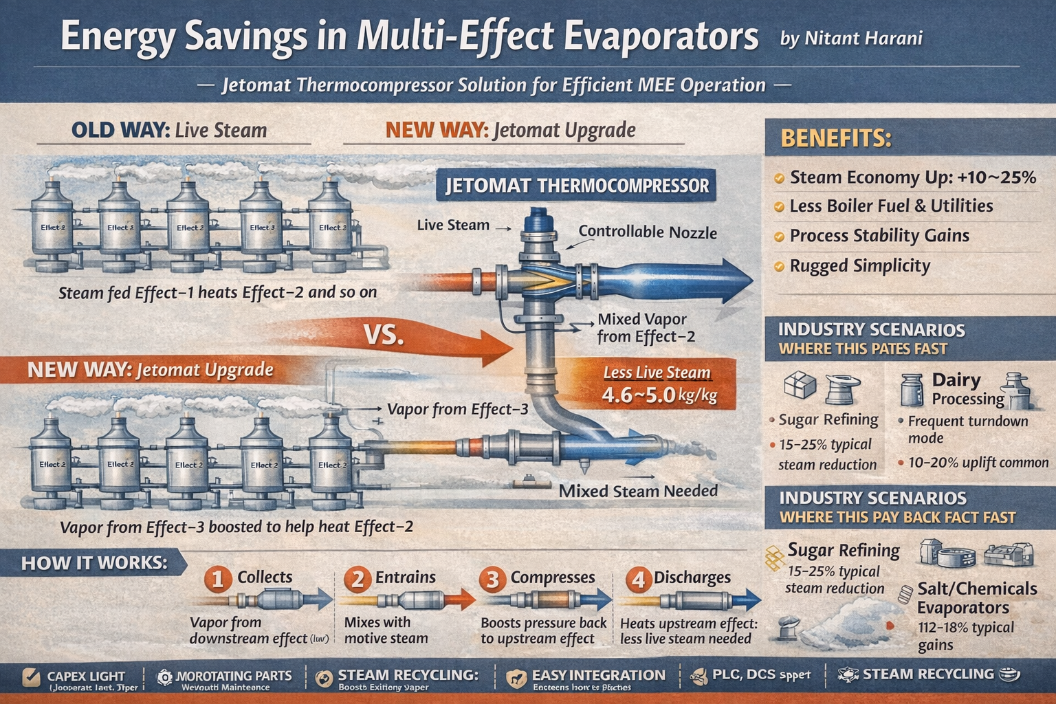 Energy Savings in Multi-Effect Evaporators