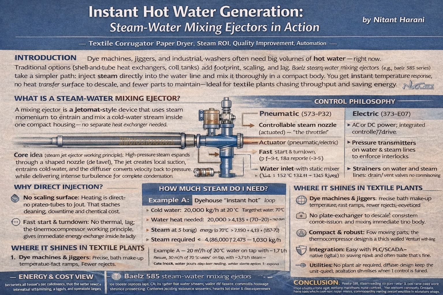 Instant Hot Water Generation: Steam-Water Mixing Ejectors in Action