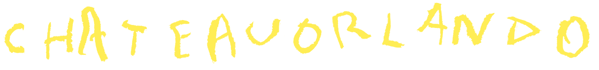 Text graphic with yellow, hand-drawn style letters spelling 'CHAT EAUORLANDO' on a black background.