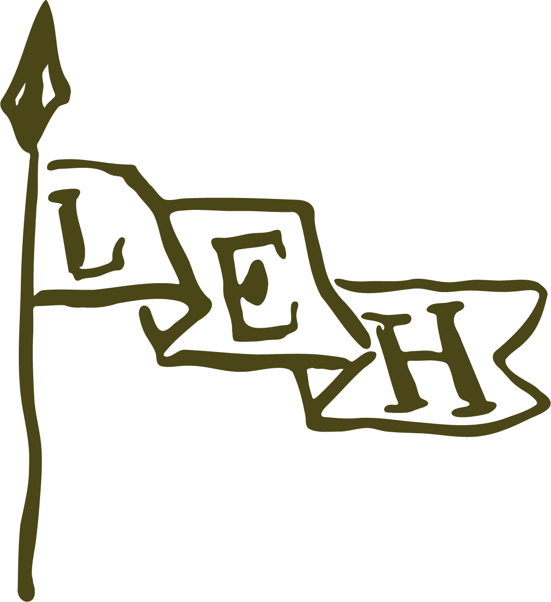 Hand-drawn illustration of the word "DASH" with a flag on the left side.