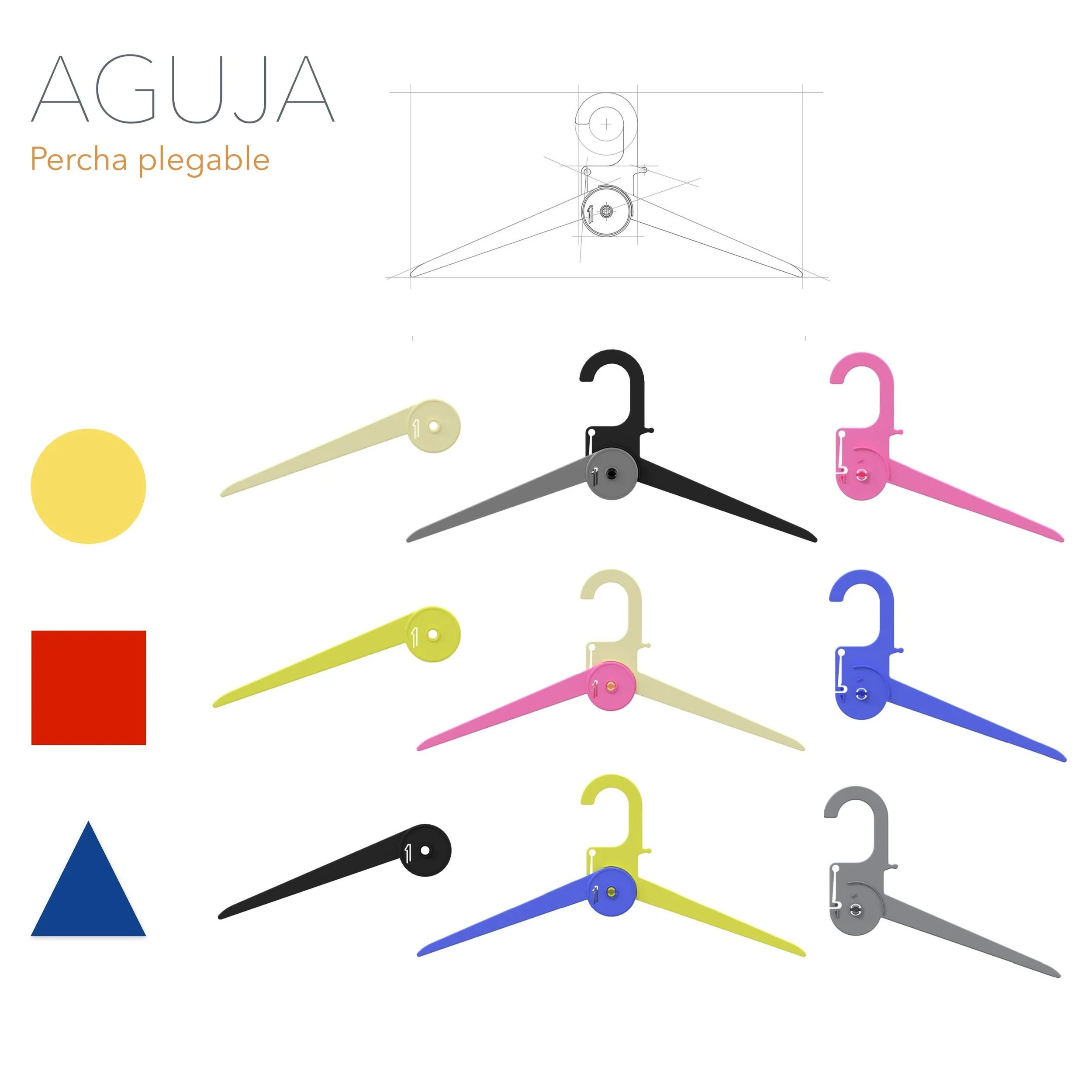 AGUJA — percha plegable con una mano