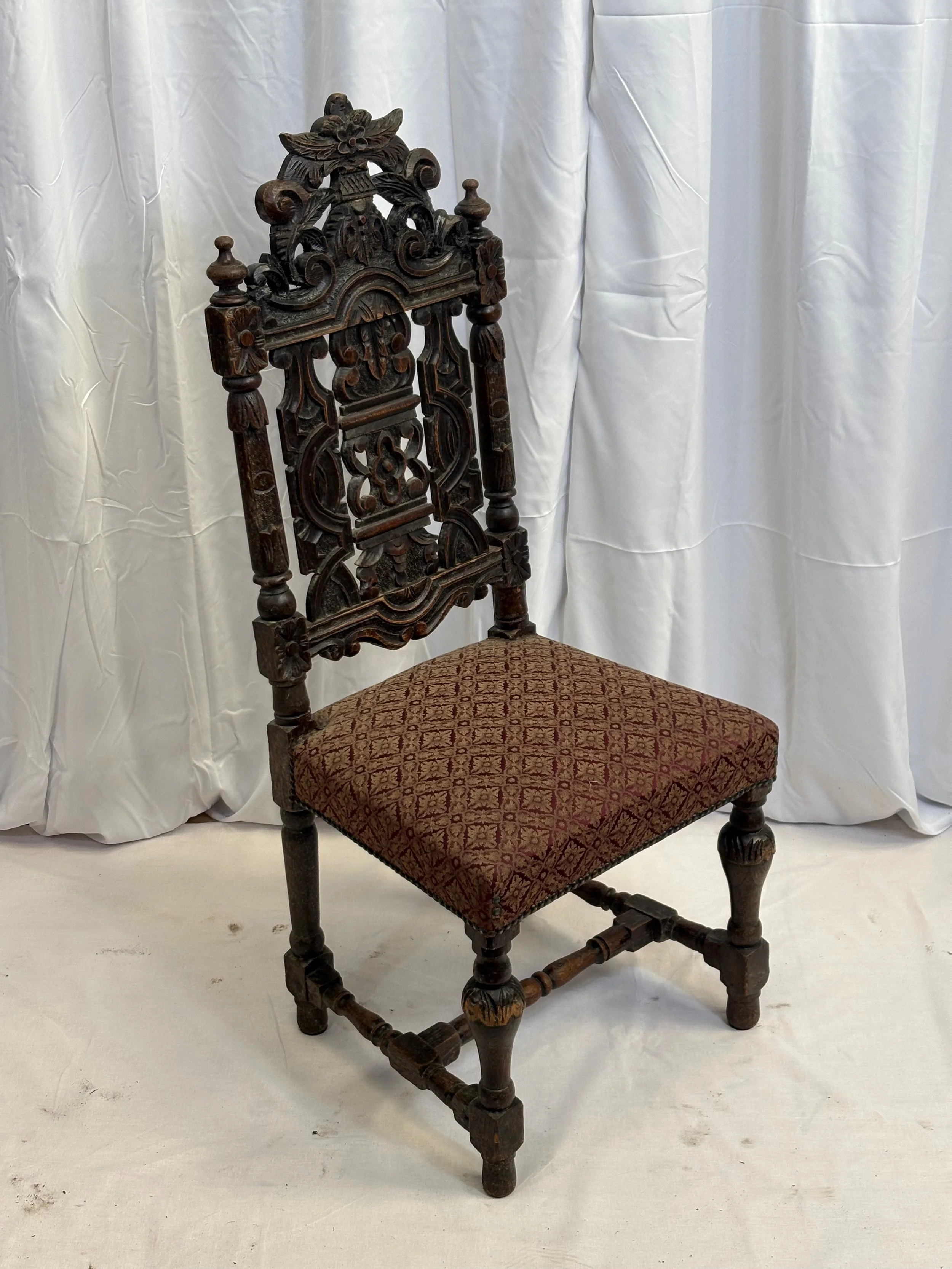 Carved High-Back Chair