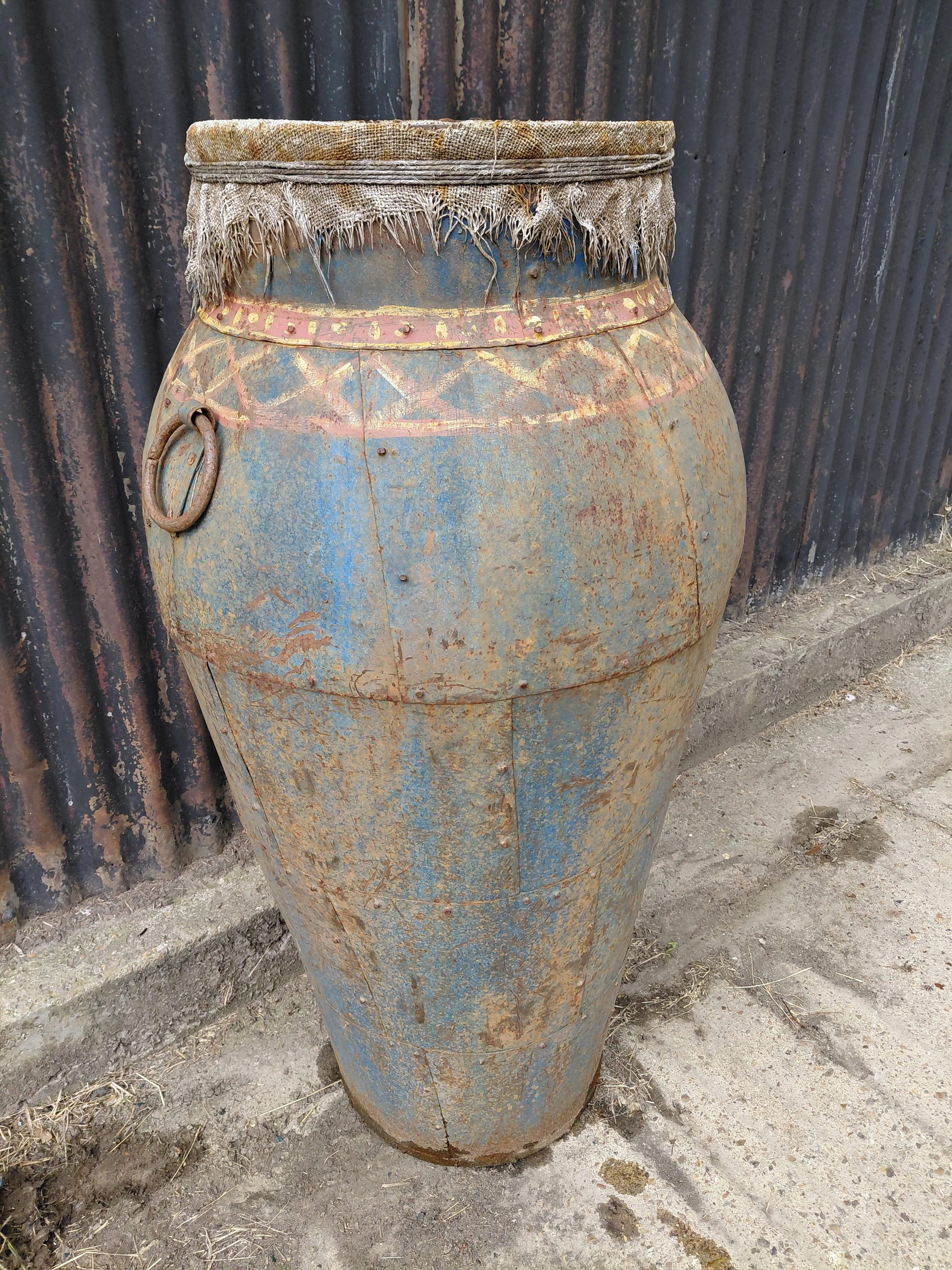 Metal Painted Storage Vessel