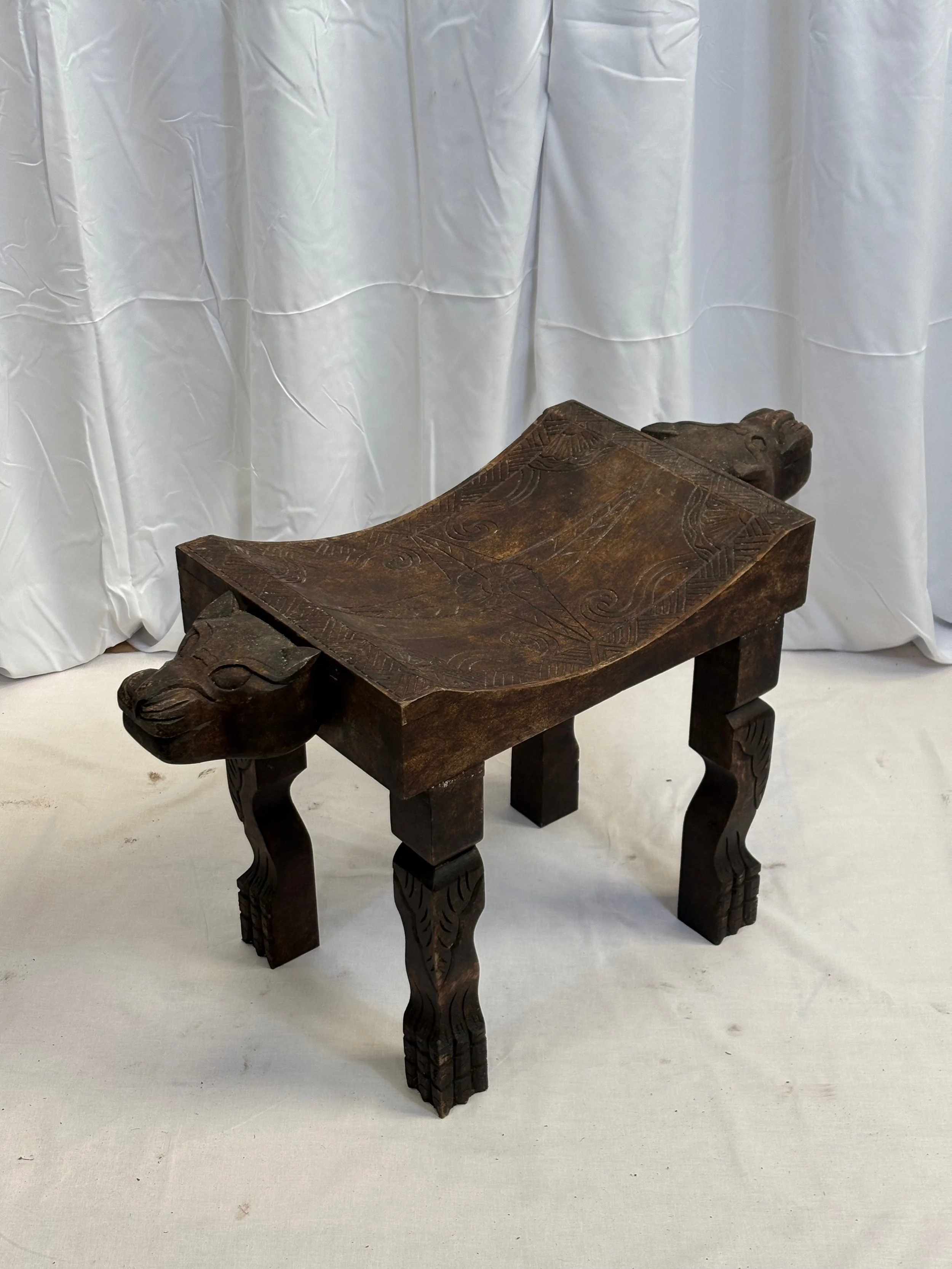 Carved Wooden Stool