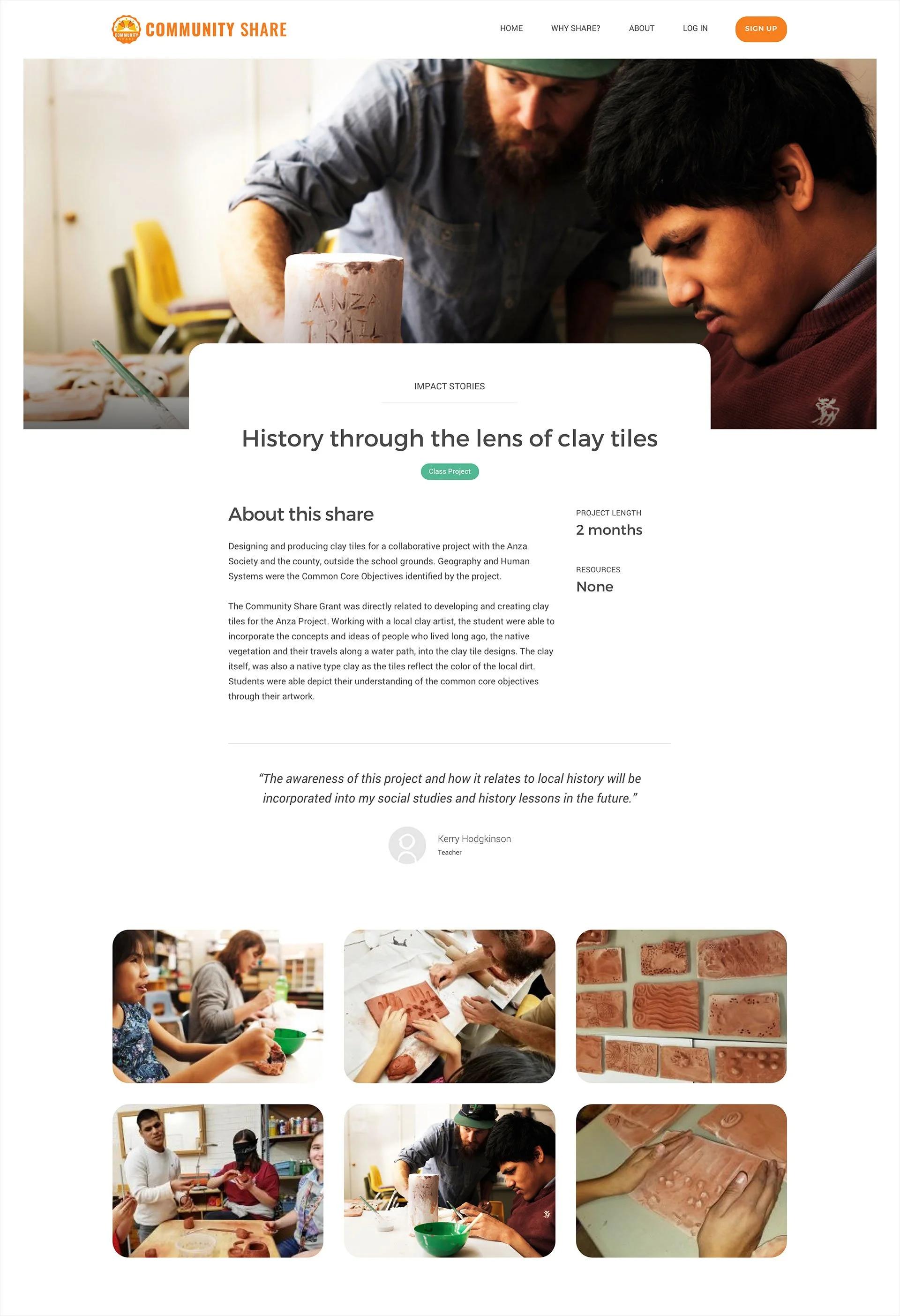 People participating in a clay tile making project, working collaboratively in a classroom or workshop setting.