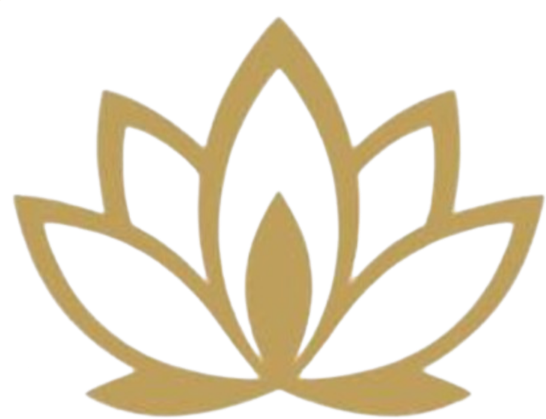 A golden lotus flower-shaped logo with layered petals.