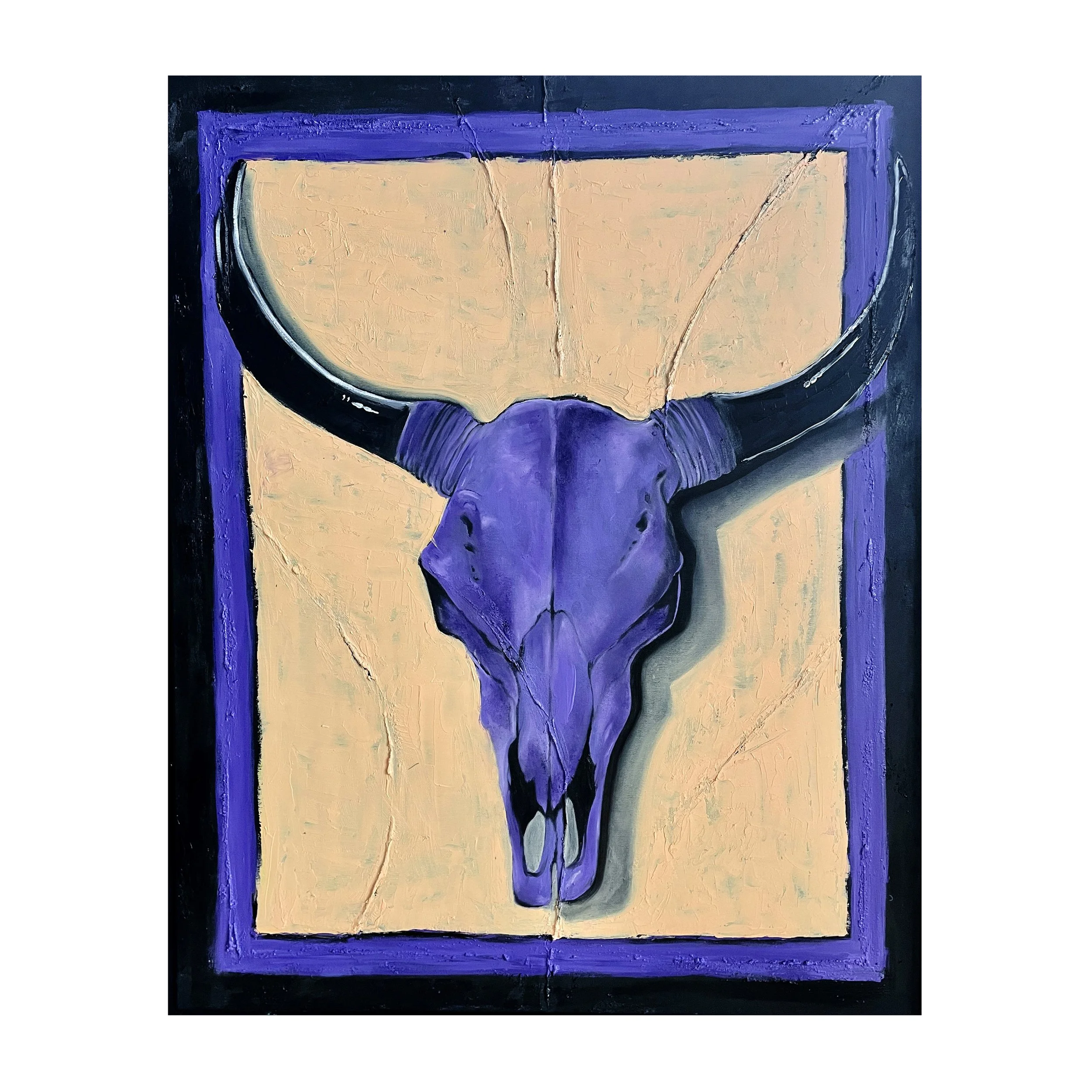 Bull Head blue 80x100cm 1750,-€