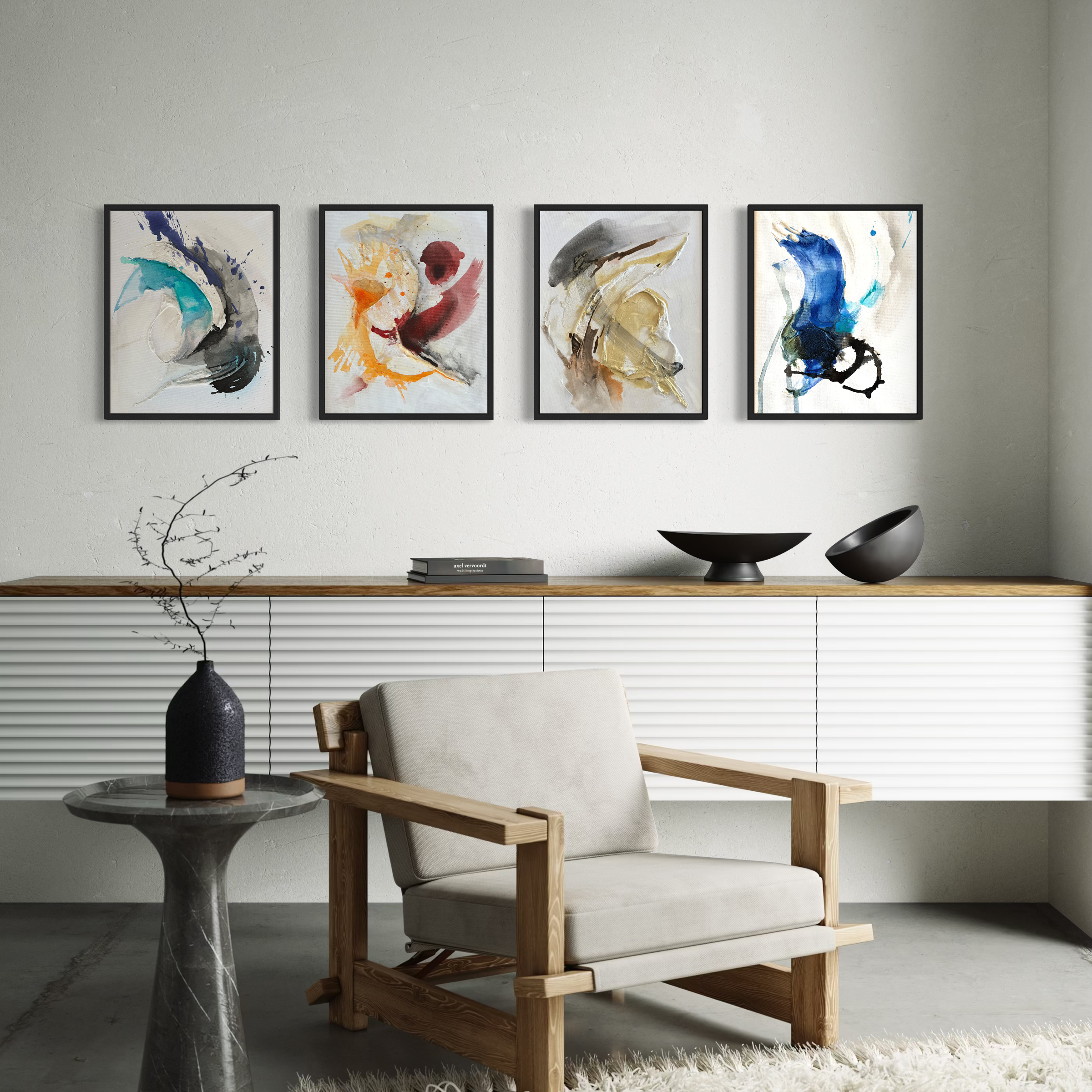 ALL 4 and framed 1600,-€
