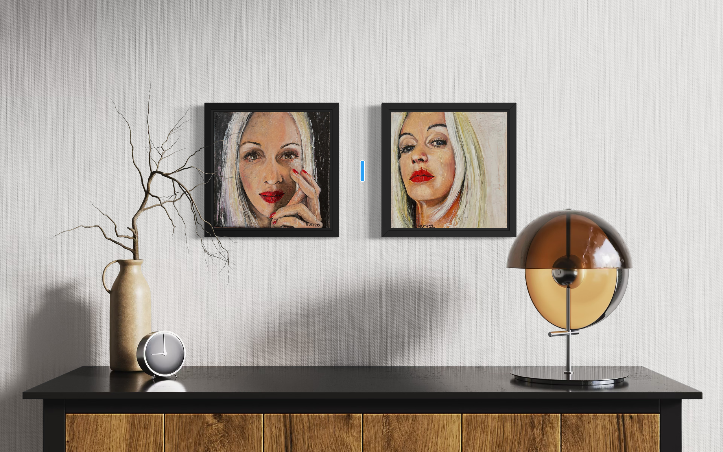 Yin & Yang each 30x30cm/320€ framed