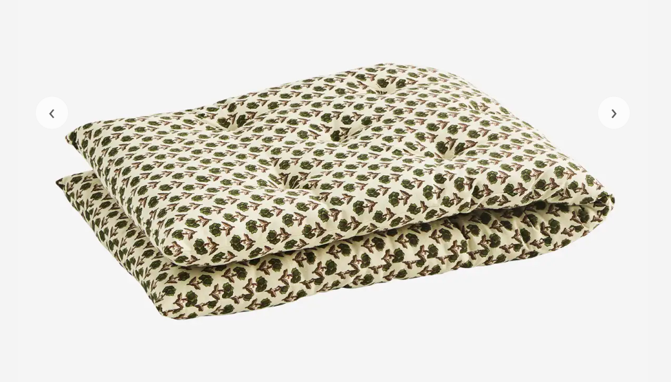 Lilac and Green Block Print Cotton Mattress 70x180cm