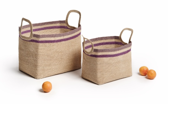 Popi Violet Handmade Seagrass Basket Small