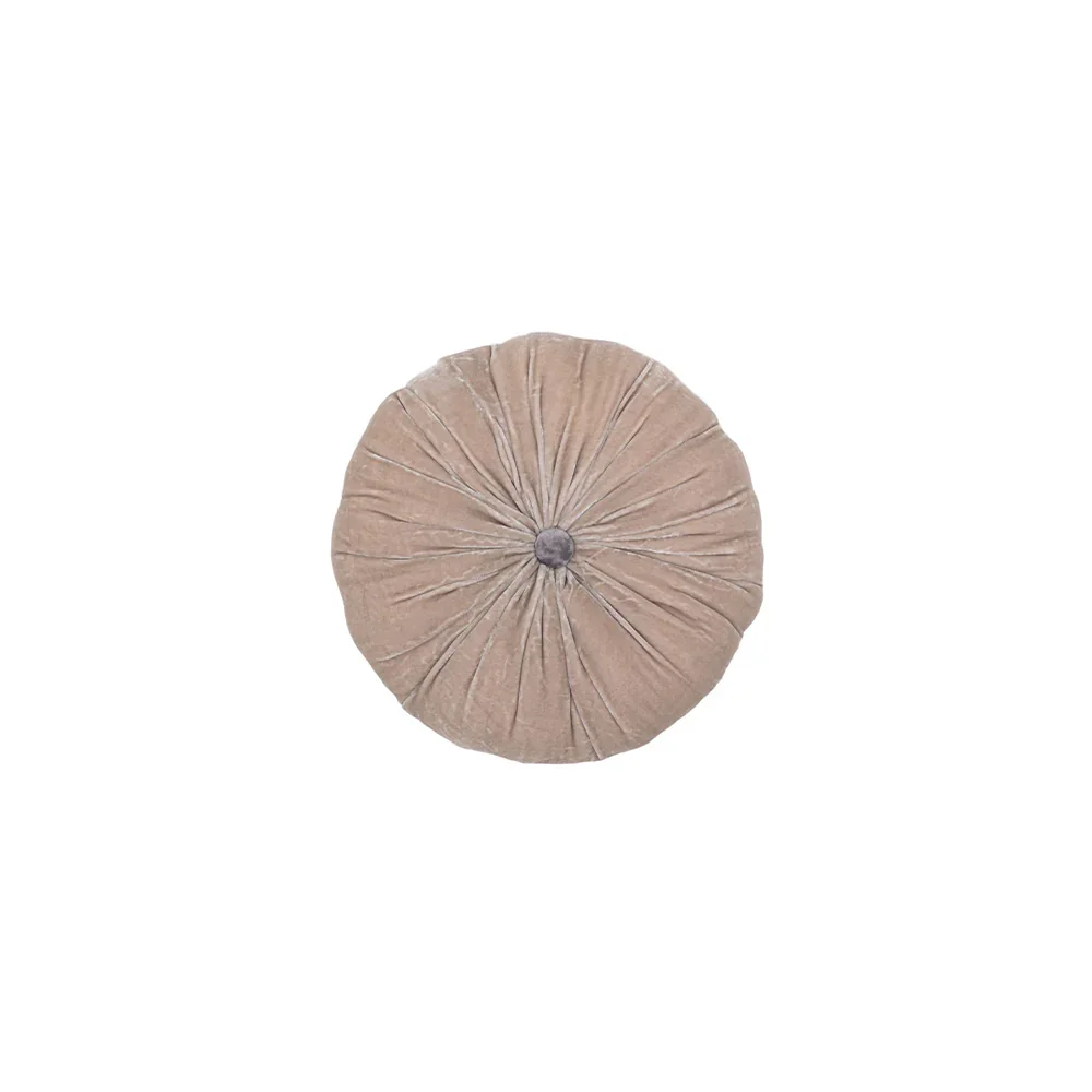 Sweet Round Cushion Nougat Velvet Silk