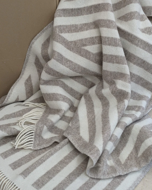 Coudre Berlin Limestone Wool Blanket