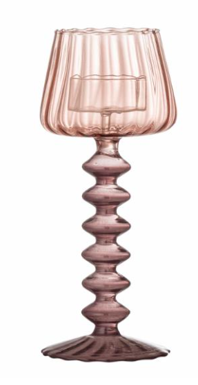 Lilac Glass Tee Light Holder