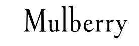 Text that reads 'Mulberry' in black serif font