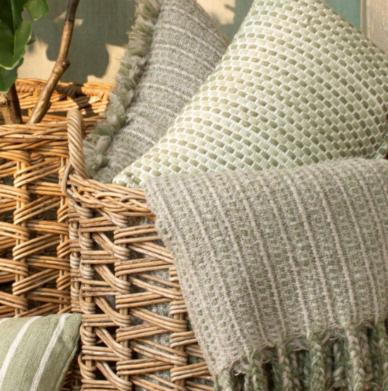 Cosy Daphne Sage Green Throw