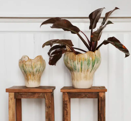 Tulip Shape Stoneware Vase in 2 Sizes