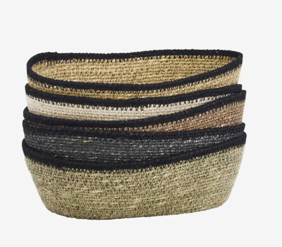 Oval Seagrass Baskets in Various Colours