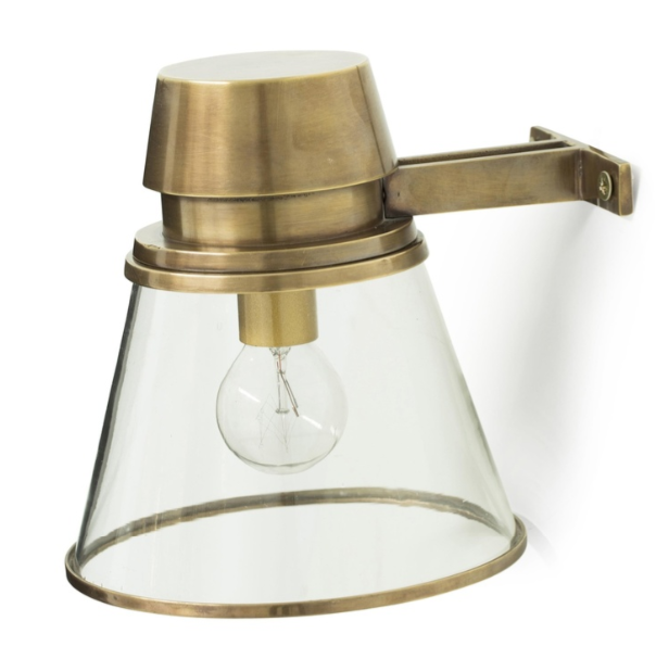Edwardo Antique Brass & Glass Wall Light